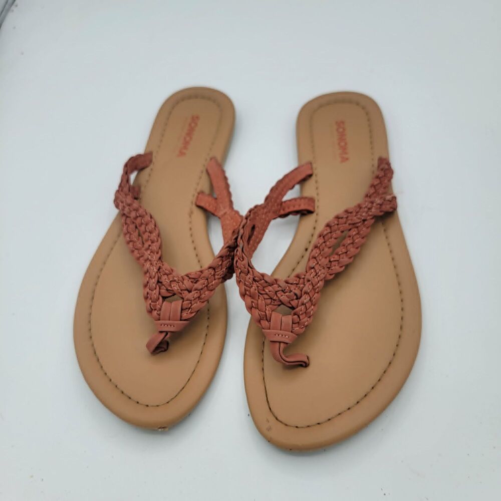 Sonoma Women's Slip on Slide Sandals Brown Size:8.5